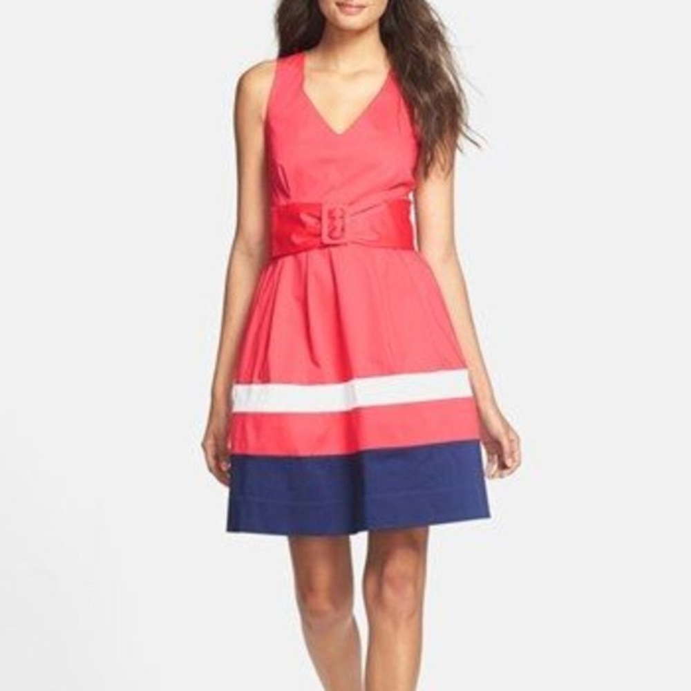Kate Spade Belted Pink and Navy Dress💕
